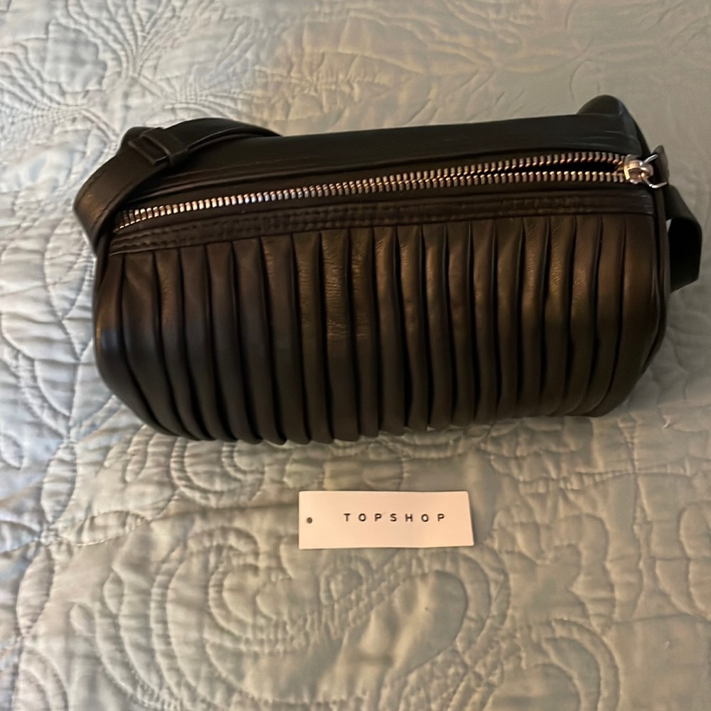 Topshop black leather small bag
